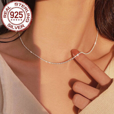 Galaxy Stacked Thin Chain Necklace for Women Elegant Long Link Accessories