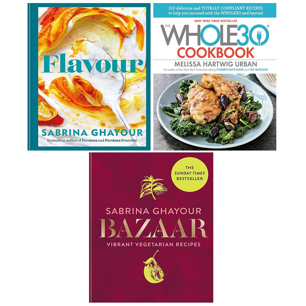 Flavour,Whole30 Cookbook Melissa Hartwig, Bazaar Sabrina Ghayour 3 Books Set