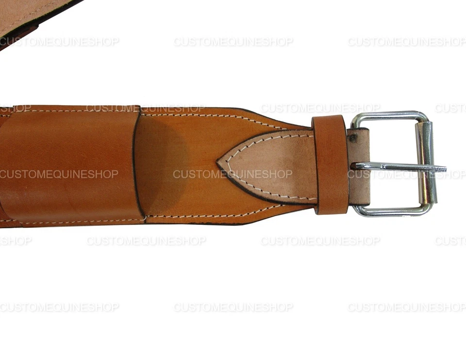 WESTERN ROPING REAR CINCH HORSE SADDLE FLANK BACK GIRTH TOOLED 皮革褶皱 — 第 3/4 张图片