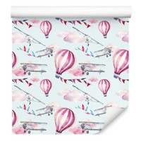 10M Vlies Tapete Kinderzimmer Himmel Luftballons Luftzeuge Aquarell Xxl 3293