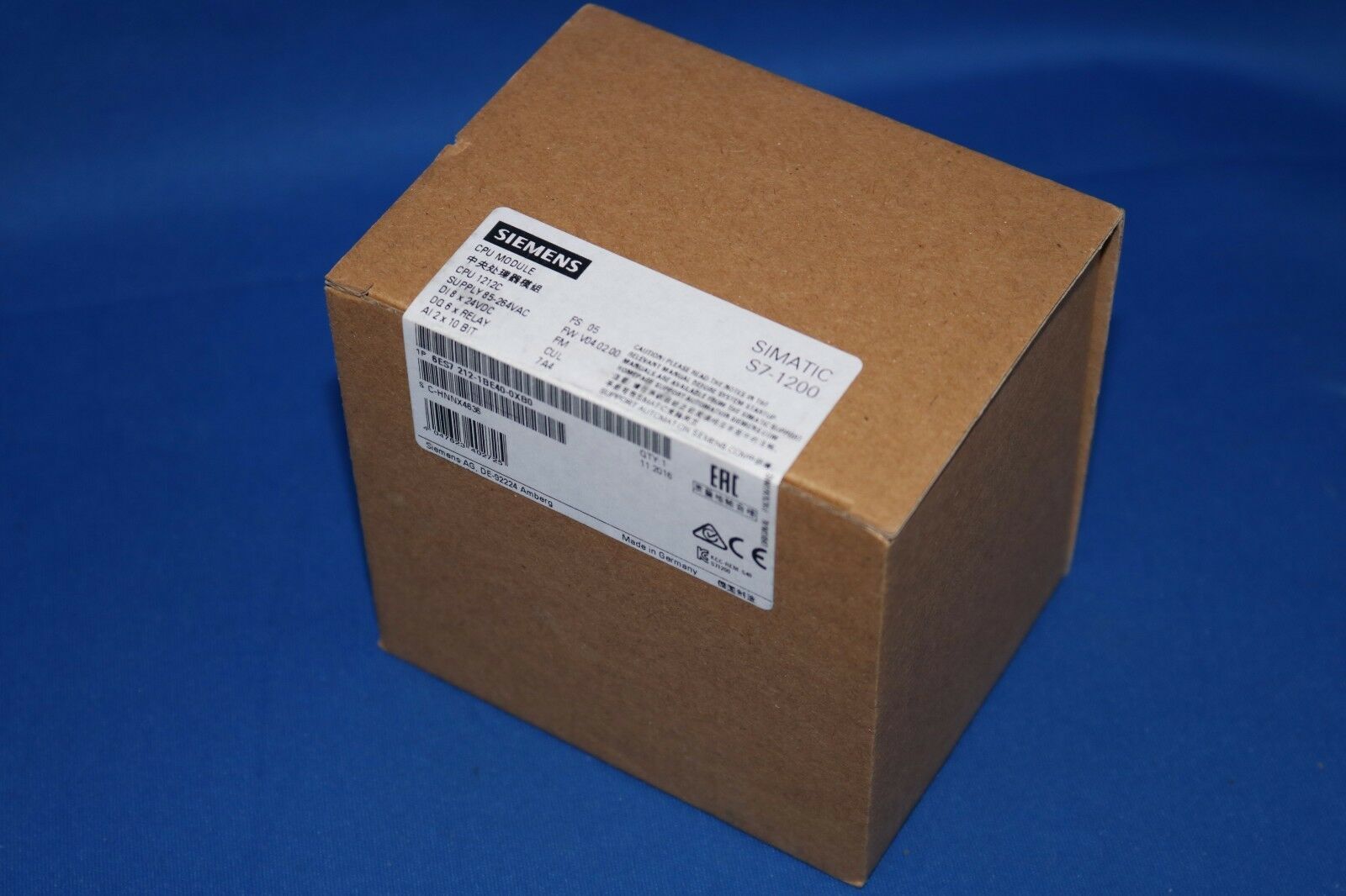 Siemens SIMATIC CPU 1212 C 6ES7212-1BE40-0XB0 6ES7 212-1BE40-0XB0 1212c