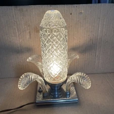 Vintage Art-Deco Boudoir Lamp with Glass Leaves 