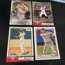 Bryson Stott Bowman Chrome Stars & Stripes Philadelphia Phillies 4 Card Lot