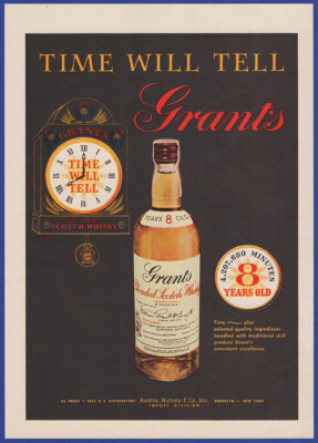 Vintage 1956 GRANT'S Blended Scotch Whisky Alcohol Liquor 50's Print Ad