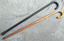 Vintage Crook Neck Wood Cane 36 .5" - 1 Black - 1 Brown Fade - Lot Of 2