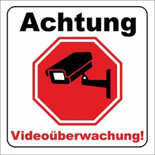 ACHTUNG VIDEO&Uuml;BERWACHUNG! &ndash; Wetterfeste Klebeschilder & Warnaufkleber f&uuml;r Au&szlig;en