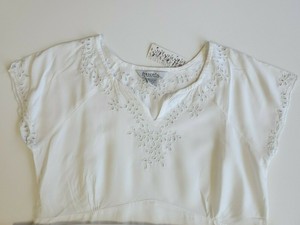 white eyelet peasant blouse