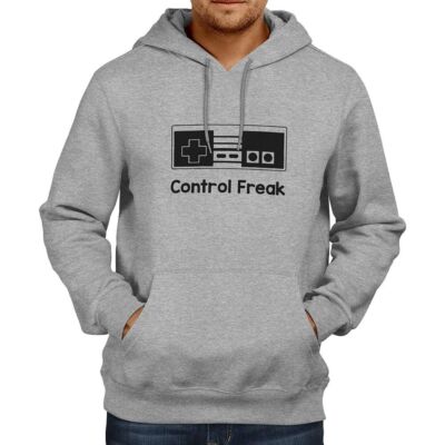 Mens/Unisex Pullover Hoodie Sweater Graphic Control Freak NES Classic Retro Game