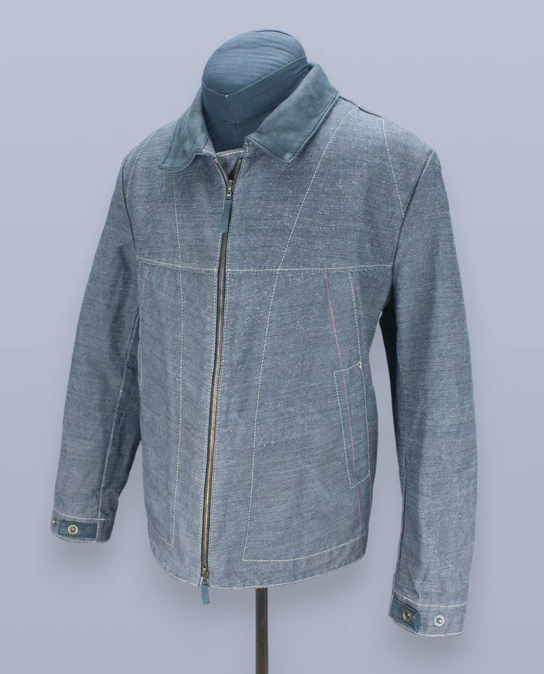 Hack Lederware Mens Grey Anthracite Jacket Canvas Size 56 Cotton / Linen - Image 3 of 4