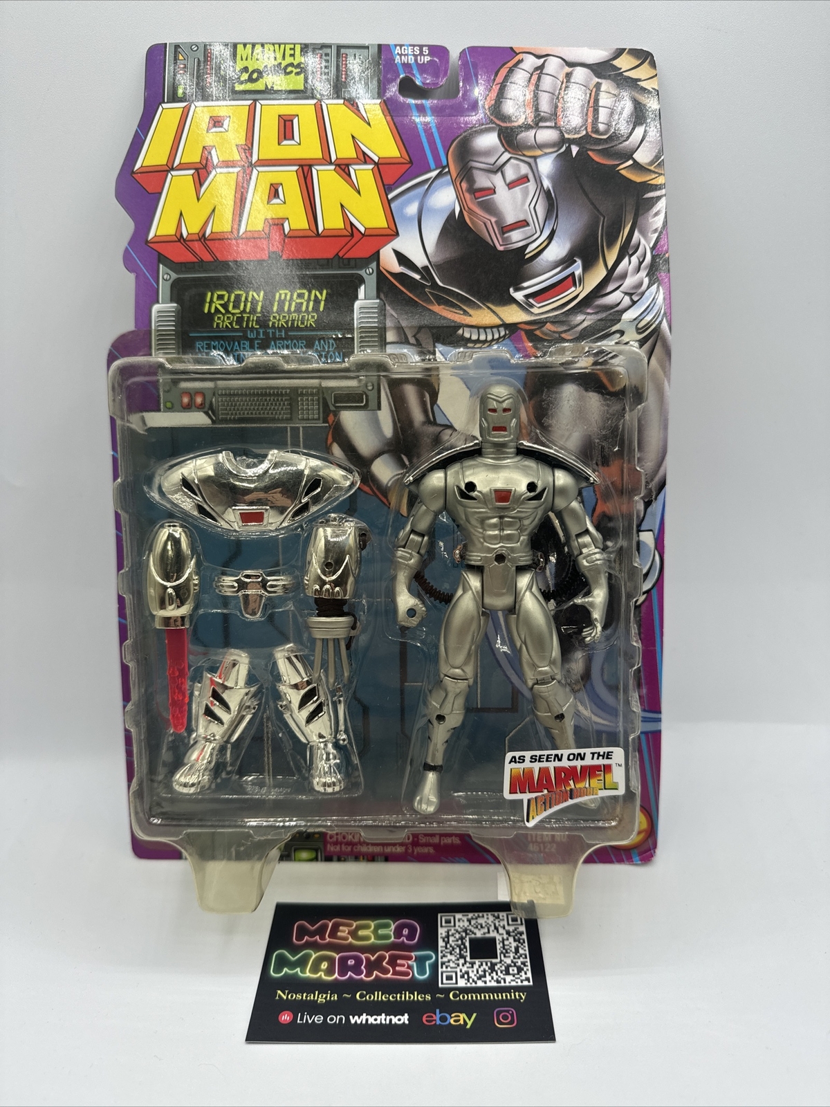 1995 Iron Man Arctic Armor Silver Action Figure Marvel Comics 