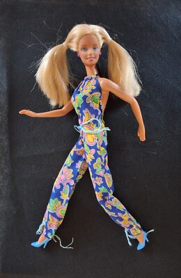 Rar     Barbie Discomaus mit Zöpfen Flower Power Hippie Overall   #2778   1978