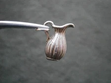 Ribbed Wine Jug Water Pitcher Vintage Solid Sterling Silver Charm Pendant 2.3g