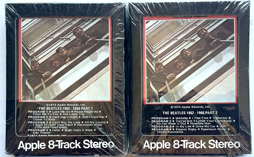 RARE THE BEATLES 1962-1966 PARTS 1 & 2 TWO STILL FACTORY SEALED 8 TRACK TAPES