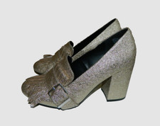 New Reaction Kenneth Cole Sparkle Gold Cassia Buckle Pump Heels Size 7.5