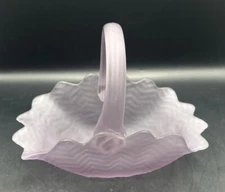 Vintage Glass Basket LAVENDER SATIN Mikasa Herringbone Basket from the 80’s