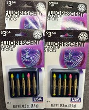 Lot of 4 Fluorescent Halloween Make-Up Sticks