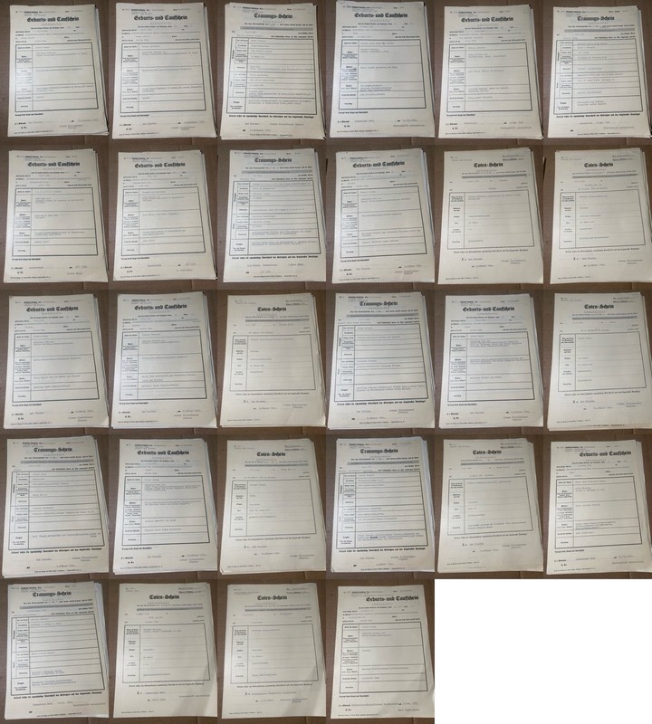 WW2 18 Authentic Nazi Austrian/Sudetenland Czech Genealogical Records 1731–1849