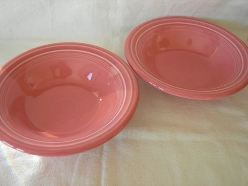 Set of 2 Fiesta Fiestaware Fiesta Rose (Retired)  Cereal Bowls - MINT - 6.5"
