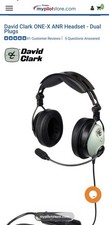 David Clark ONE-X ANR Headset - Dual Plugs
