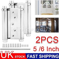 1 Pair 5"/6" Door Spring Hinges Double Action Self Closing Gate Saloon Hinge