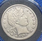 1909 p Barber Quarter * 90% Silver * VF+ * FULL LIBERTY #648