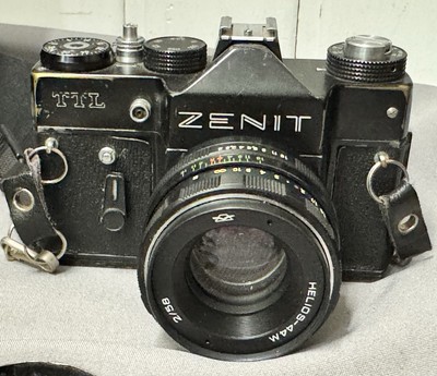 Zenit TTL Spiegelreflexkamera Set mit 4 Objektiven Zubehör und Tasche