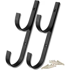2 Pcs Aluminum Swimming Pool Hanger Set for Telescopic Poles Skimmers Leaf Rakes