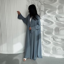 Dubai Women Open Abaya Cardigan Long Kaftan Robe Maxi Dress Muslim Party Elegant