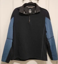 Kuhl Revel Men's 1/4 Zip Fleece Pullover Sweater Size M Blue