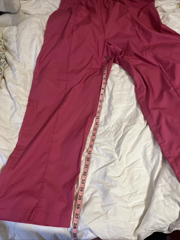 Vtg Crest 3XL Women's Pink Scrub Bottoms - Image 2 of 4