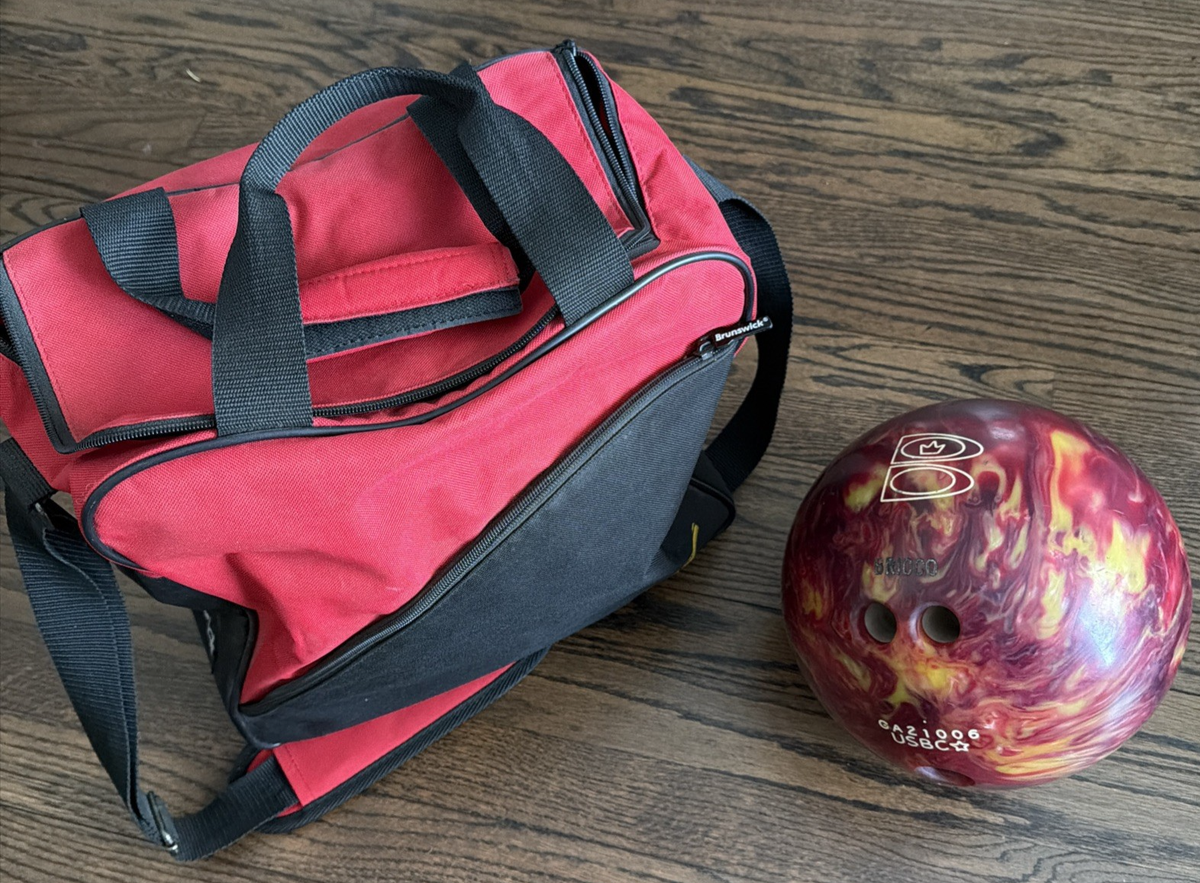 Brunswick T Zone 14lb-12oz Bowling Ball DRILLED Hot Lava Red