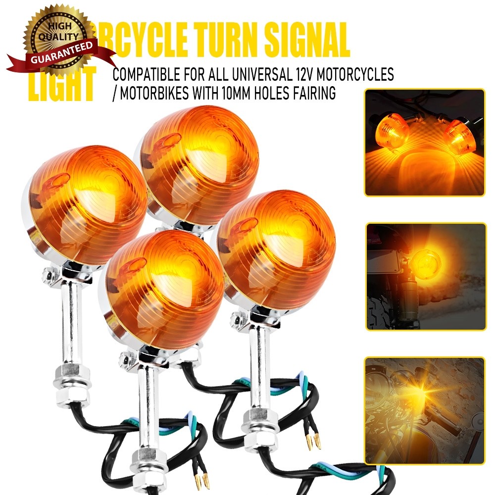 4PCS Turn Signal Indicator Light For Motorcycle Sport Street Racing Bike