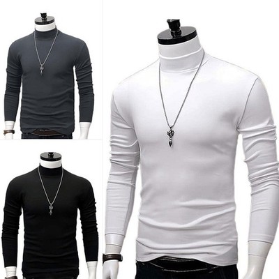 O-Ausschnitt Langarm für thermo Unterwäsche für Männer Polyester Spandex T-Shirt