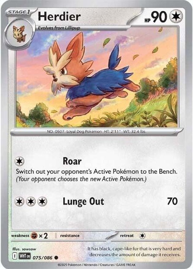 Pokemon Herdier (75/325) White Flare LP