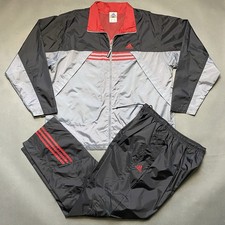 Adidas Original Track Suit Mens XL Vintage 2001 Black Red Gray Windbreaker