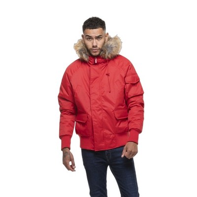 D-Rock Herren Urban Kurz Parka Winterjacke - schwer wattierter warmer Mantel mit Kapuze