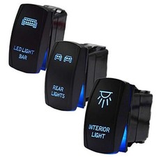 3Pcs LED Light Bar Rocker Switches Kit,Lamp LED Light Bar  Rear  Interior