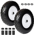 4.80/4.00-8 Flat free Solid Tire & Wheel 16" Wheelbarrow for Garden Wagon Cart