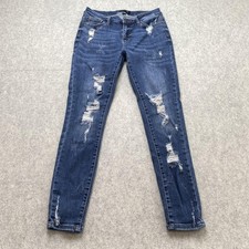 Judy Blue Skinny Fit Jeans Womens 7/28 26x26 Blue Distressed Stretch Denim