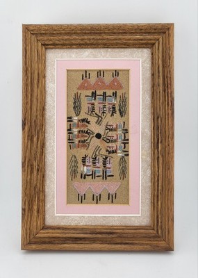 Native American Navajo Sand Art Painting Signed D.K.D.