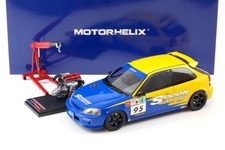1:18 Motorhelix Honda Civic Type R (EK9) SPOON Yellow/Blue Livery + Engine M850