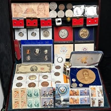 Estate Sale Coin Collection Junk Drawer Lot Collosol Bronze Meda Silver Coins