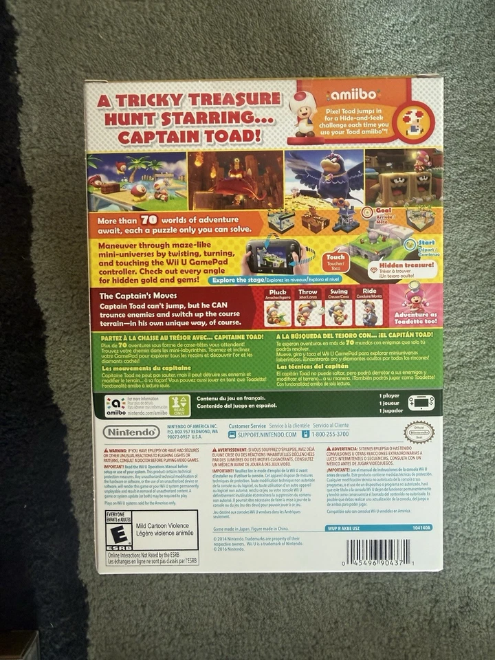 Nintendo Wii U - Captain Toad Treasure Tracker - Sealed Game + Amiibo Open Box - Image 2 of 2