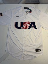 Men's Nike Team USA World Baseball Classic Jersey White Blank Size M NEW