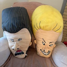 RARE Vintage 1993 MTV Beavis And Butthead 30” Nylon Throw Pillows Set! (READ)