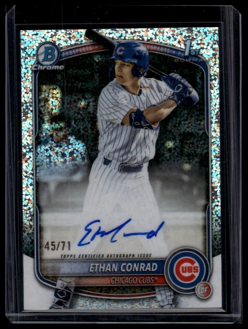 2025 Bowman Draft Ethan Conrad Chrome Prospect Auto Sparkle /71 (Speckle)