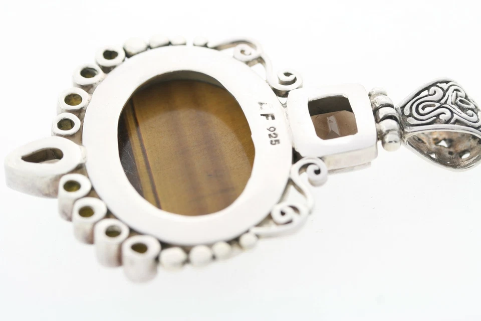 " Af " Argento Sterling Creato IN Laboratorio Occhio di Tigre Quarzo Fumè - Immagine 3 di 3