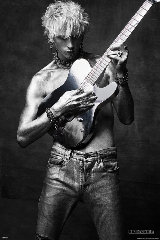 2022 MACHINE GUN KELLY SHIRTLESS WITH GUITAR B&W POSTER NEW 24x36 FREE  SHIPPING | eBay