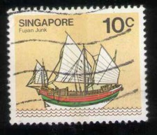  Singapore. 338. 10c. Fujian Junk. Used. 1980