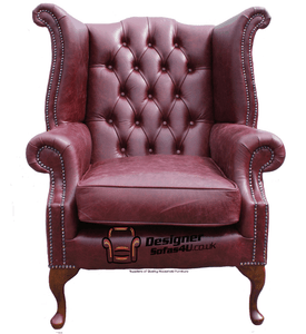 queen anne chair wing leather armchair chesterfield burgundy hand burgandy english dyed fireside antique chairs lilac manufactured flat sofas furniture